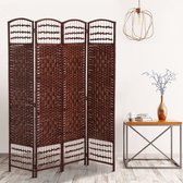 Luxe Kamerscherm - Room Divider - Kamer Verdeler Scheidingswand 4 Panelen - Bamboe Hout
