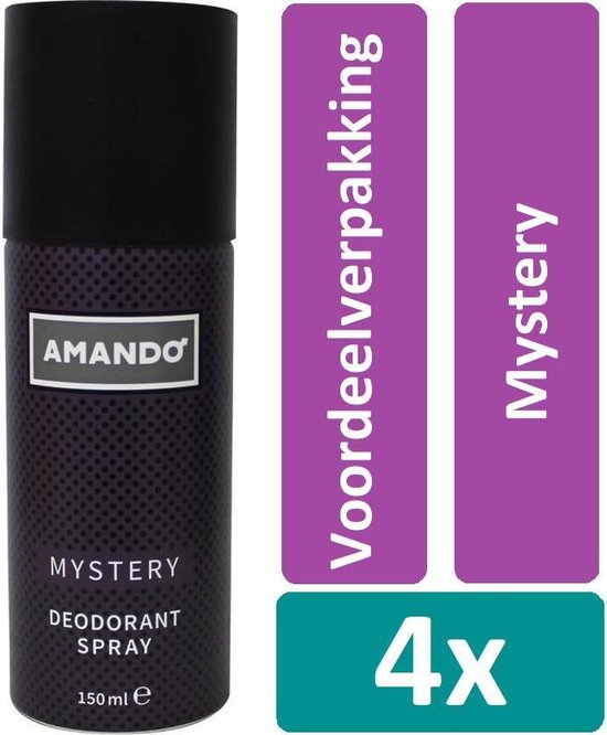 Amando Deodorant Spray 150 ml Mystery 4 stuks Voordeelverpakking | bol.com