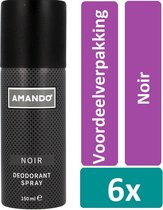AmandoDeodorant Spray 150 ml Noir 6 stuks Voordeelverpakking