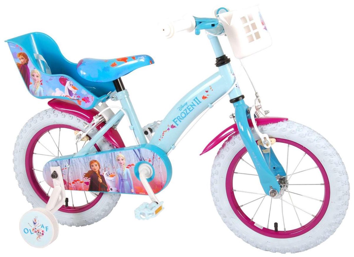 Disney Frozen 2 Kinderfiets - Meisjes - 14 inch - Blauw/Paars - 2  Handremmen | bol.com
