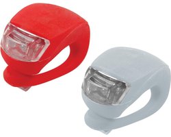 Fietslampjes LED - set wit en rood - waterdicht - inclusief batterijen