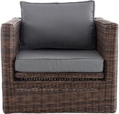 Clp Tibera - Fauteuil - 5mm Polyrotan - Bruin gemeleerd Grijs