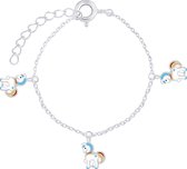 Joy|S - Zilveren eenhoorn armband 14 cm +2 cm unicorn