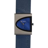 Rolf Cremer ARCH - horloge - dames - blauw - titanium - kalfsleer - cadeautip