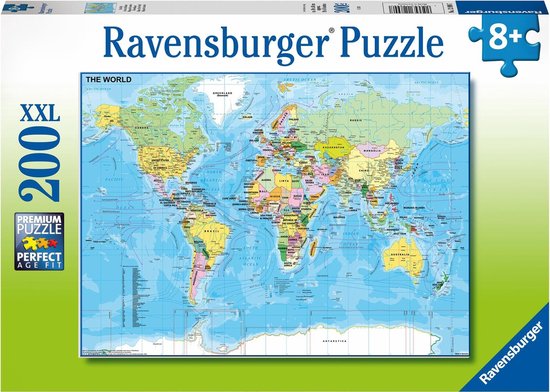 Ravensburger puzzel Wereldkaart - Legpuzzel - 200 stukjes | bol.com