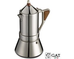 G.A.T. Italia Regina RVS 4 kops - Percolator - 200ml - Inductie - Made in Italy