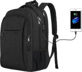 Kobest XL Rugzak met 15.6 Inch Laptop Vak - 33 L Rugtas voor Mannen/Vrouwen - Waterdichte Anti-diefstal Backpack - Tas voor School/Werk/Reizen - Met USB - Zwart