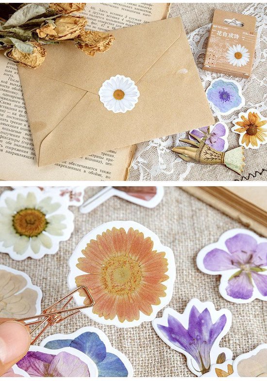 Set van 46 stickers - Bloemen 2 - Flower sticker