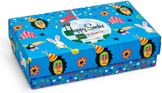 Happy Socks Kids Party Animal Giftbox - Maat 0-12M - Happy Socks