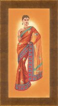 Telpakket kit Indiase dame in oranje sari   - Lanarte - PN-0145758