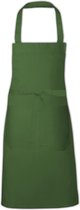 Link Kitchenwear Hobbyschort met handige zak in de kleur Groen, afmetingen 80x73cm.
