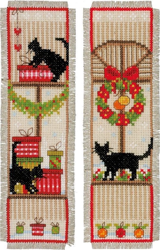 Kerstkabouters boekenleggers set van 2 - Vervaco PN-0189703 Telwerk