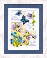 Telpakket kit Blauwe vlinders en blue bells  - Vervaco - PN-0146579