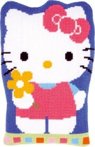 Kruissteekvormkussen kit Hello Kitty met bloem - Vervaco - PN-0153955