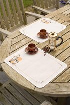 Koffie en thee placemats 2 stuks borduren (pakket)