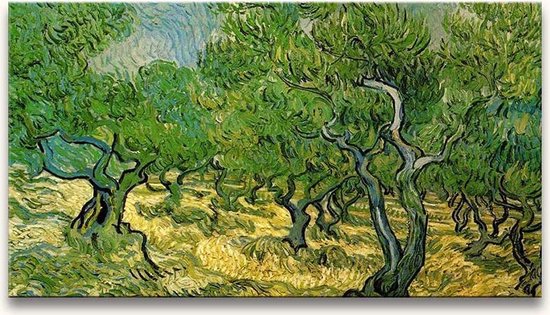 Handgeschilderd schilderij Olieverf op Canvas - Vincent van Gogh - Olijfboomgaard