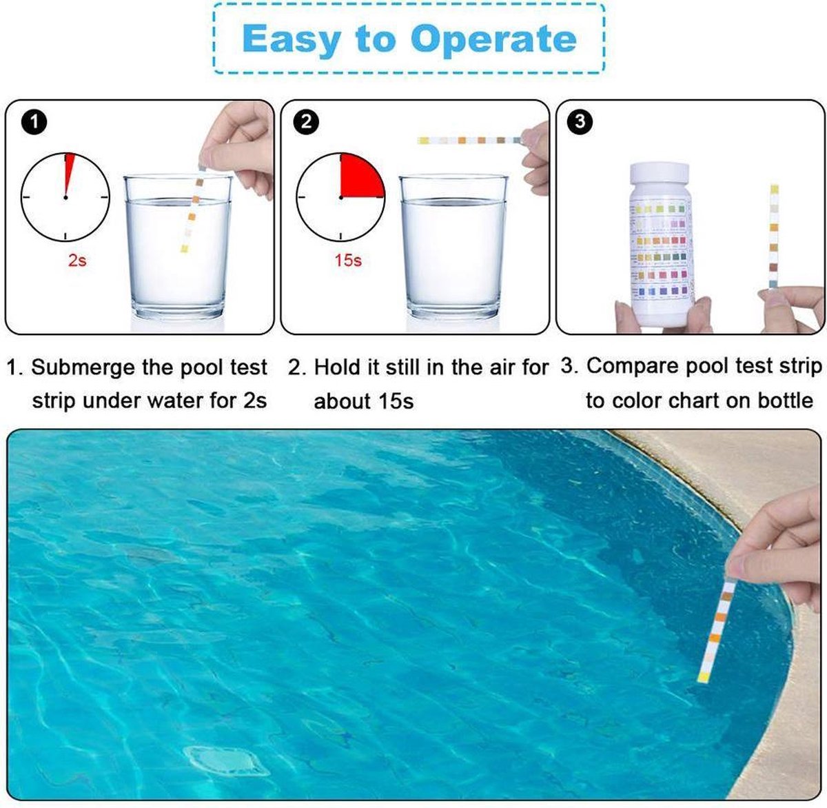 WiseGoods Zwembad PH Test Papier 6 in 1 Zwembad PH Tester Test