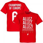 Liverpool Allez Allez Allez Champions of Europe 2019 T-Shirt - Rood - XS