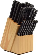 Messenset 22 stuks met houder van hout