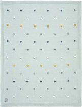 Lässig gebreide deken GOTS Dots light mint 80 x 110 cm