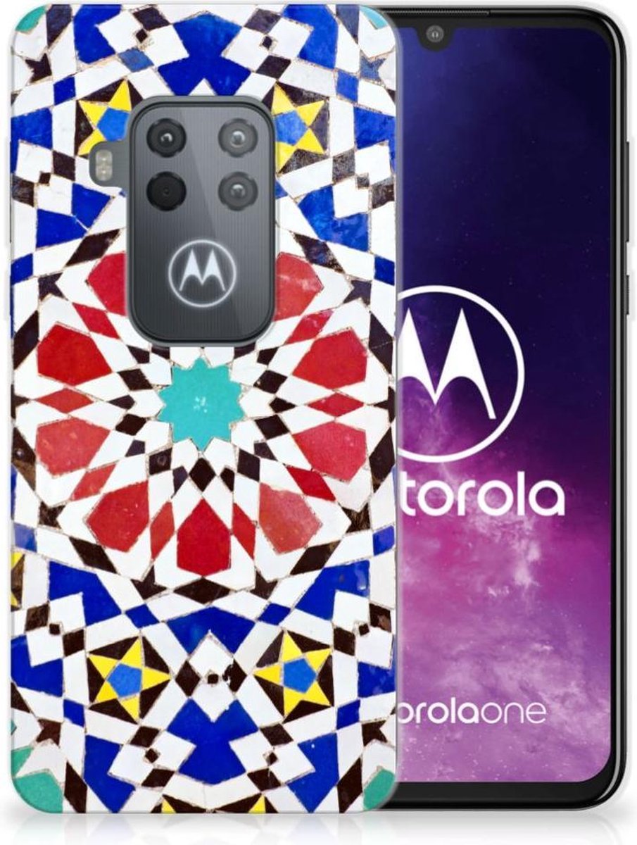 Motorola One Zoom TPU Siliconen Hoesje Mozaïek