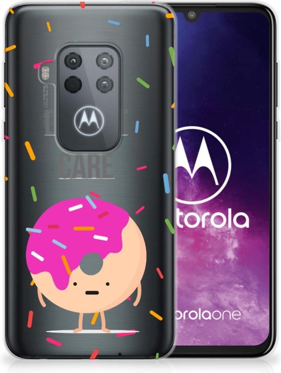Motorola One Zoom Siliconen Case Donut Roze
