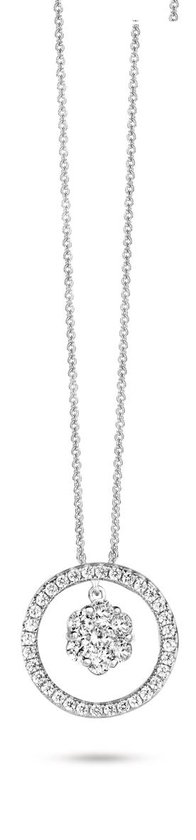 Velini jewels -P6424W -Hanger+Ketting -925 Zilver gerodineerd -Cubic Zirkonia