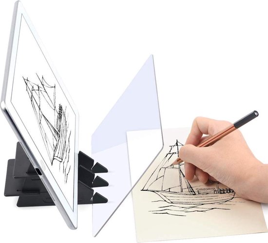 bol.com | schets teken spiegel met gratis potlood - foto tekenbord -  overtekenen - schetsen...