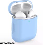 Siliconen Bescherm Hoes Cover Case Geschikt Voor Apple AirPods  - Blauw