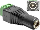 DeLOCK 65421 cable gender changer DC 2.1 x 5.5 mm 2p Noir, Vert, Argent