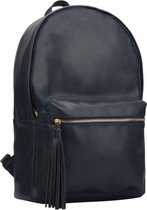 Chique PU Lederen Dames Rugtas Met Fransjes - Navy Blauw