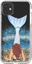 Casetastic Apple iPhone 11 Hoesje - Softcover Hoesje met Design - Mermaid Brunette Print