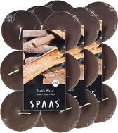 36x Maxi geurtheelichtjes Exotic Wood 10 branduren - Geurkaarsen hout geur - Grote waxinelichtjes