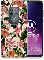 Motorola One Zoom TPU Siliconen Hoesje Flowers