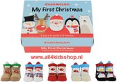 KERST Cadeau doosje - baby sokjes - My first christmas - 0 tot 12 mnd