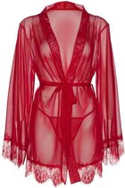 LEG AVENUE BABYDOLLS | Leg Avenue Sheer Robe With Flared Sleeves Burgundy Xl