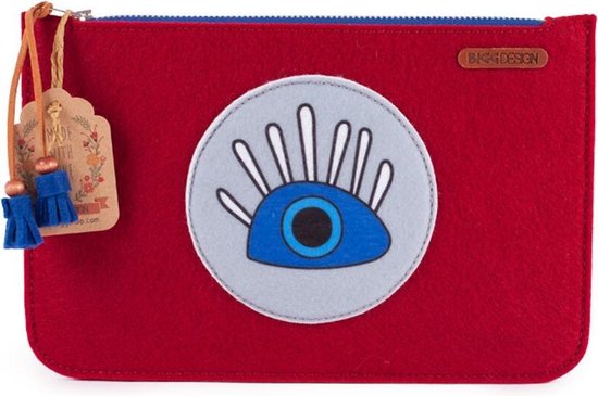 BiggDesign Handtas voor Dames - Kleine Tas met Rits - Handtasje voor School - Etui - Portemonnee - Rood - 24 cm