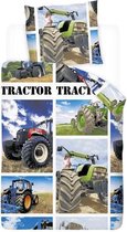 Snoozing Tractor - Flanel - Dekbedovertrek - Junior - 120x150 cm + 1 kussensloop 60x70 cm - Multi kleur