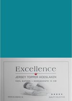 Excellence Jersey Topper Hoeslaken - Tweepersoons - 160x200/210 cm - Sea Green