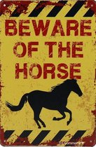 TH Commerce Metalen Wandbord Pas Op Voor Het Paard - Beware Of The Horse - Pony - Paarden - Ruiter - Muurplaat - Retro - Vintage - 1908