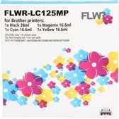 FLWR - Cartridges / Brother LC-125XL - LC-127XL 4-pack / zwart en kleur / Geschikt voor Brother