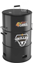 Batavia 4Grill Olievat Barbecue 4-in-1 grillplaat, roken, garen en vuurkorf - zonder draagtas - Deksel met ingebouwde thermometer - 300 Liter metalen olievat - Maxxseries