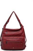 Bagwise®  Schoudertas  - Rugzak - Dames - 2in1 - (1788) Donkerrood