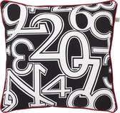 Dutch Decor NUMBERS - Kussenhoes met print zwart 50x50 cm - met rits