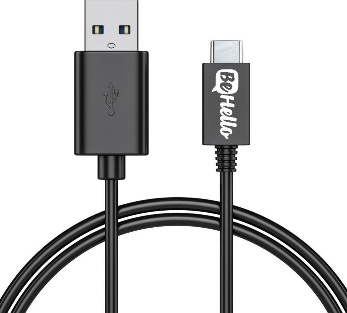 BeHello Oplader met USB-C oplaadkabel 2.1 Ampère Zwart