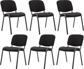 Clp Ken Lot de 6 chaises visiteurs - Revêtement tissu: Noir