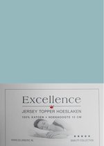 Excellence Jersey Topper Hoeslaken - Litsjumeaux XL - 200x200/210 cm - Blue Grey