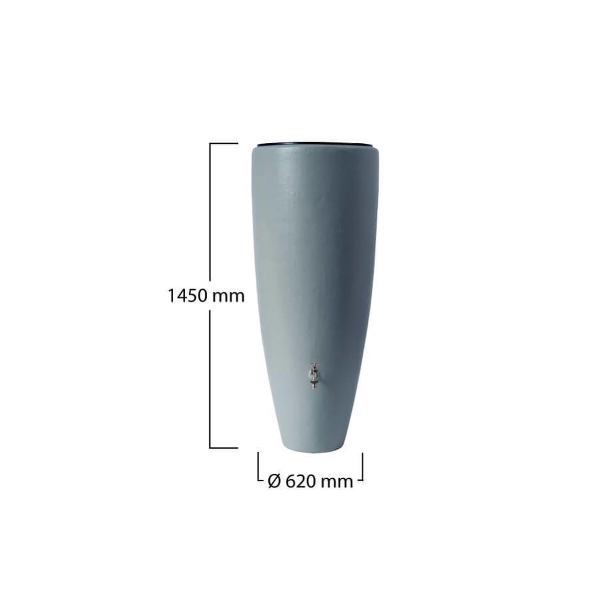 Garantia 2in1 waterreservoir 300 liter zinkgrijs incl. plantschaal