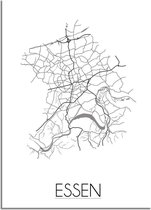 DesignClaud Essen Plattegrond poster A3 + Fotolijst zwart