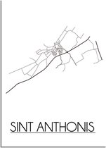 DesignClaud Sint Anthonis Plattegrond poster A4 + Fotolijst wit (21x29,7cm)